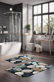 Mijölnir Juego de alfombrillas de baño CT-5264 de 2 piezas Multicolor